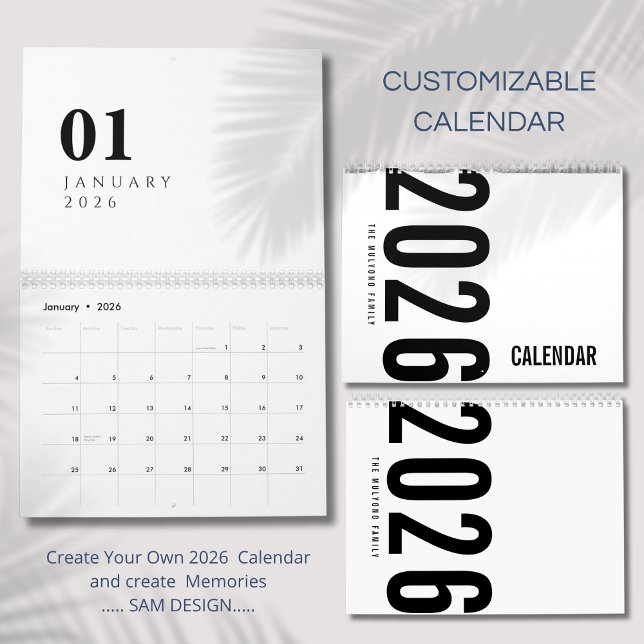 Calendario Elegant Minimalist 2026 Calendar (Subido por el creador)