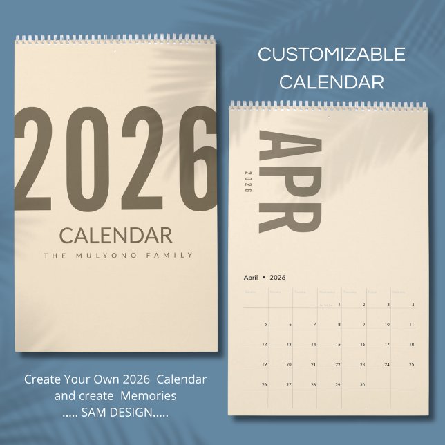 Calendario Elegant Minimalist 2026 Calendar (Subido por el creador)