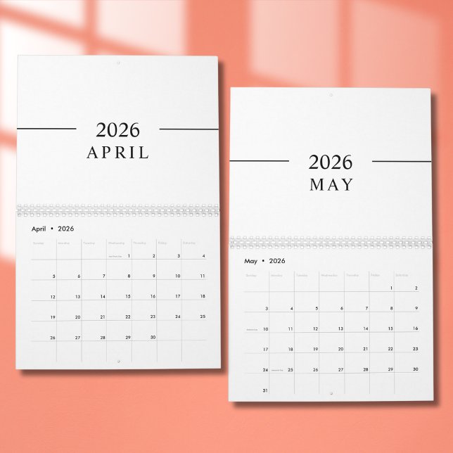 Calendario Elegant Minimalist 2026 Calendar (Subido por el creador)