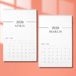 Calendario Elegant Minimalist 2026 Calendar