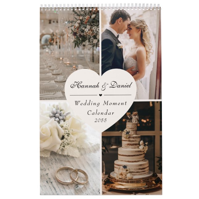 Calendario Elegant  Wedding Newlyweds Photo Collage 2026 (Tapa)