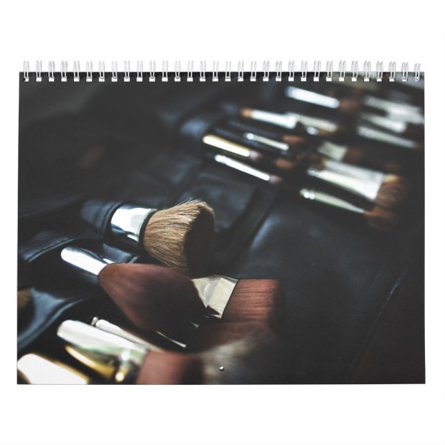 Calendario Elegante artista negro de maquillaje (Tapa)