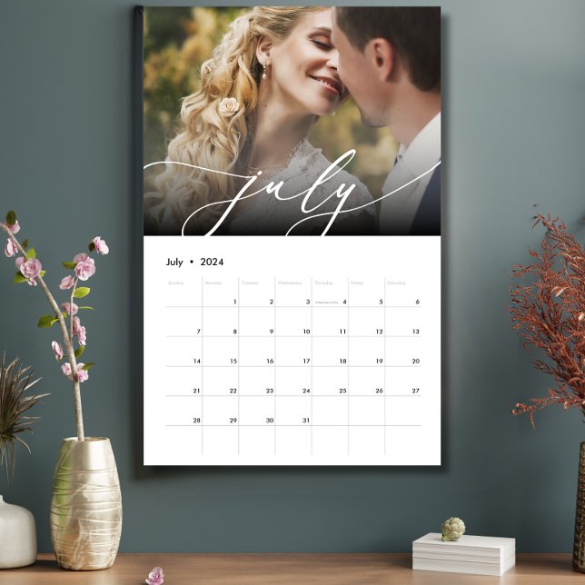 Calendario Elegante Boda Minimalista guión gráfico moderno (Subido por el creador)