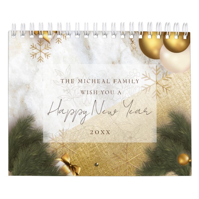 Calendario Elegante cita de texto personalizado, Navidades y  (Tapa)