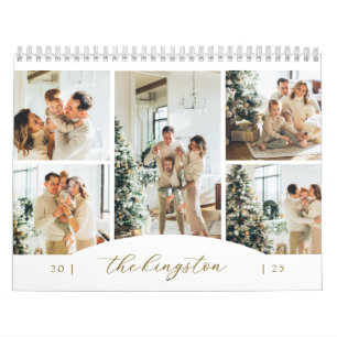 Calendario elegante de Collage de fotos de la fami
