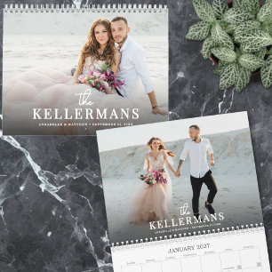 Calendario Elegante foto de boda personalizada