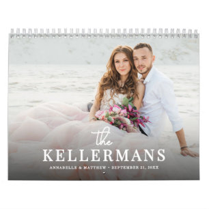 Calendario Elegante foto de boda personalizada