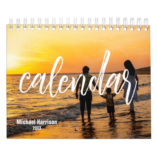 Calendario Elegante foto minimalista Personalizado 2025 Texto (Tapa)