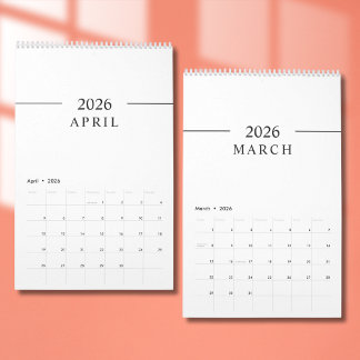 Calendario Elegante Minimalista 2026