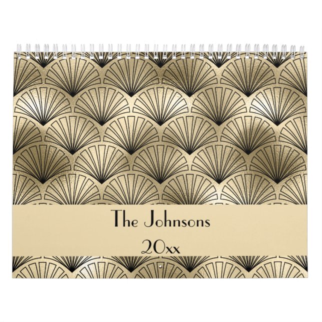 Calendario Elegante Personalizado Art Deco  (Tapa)