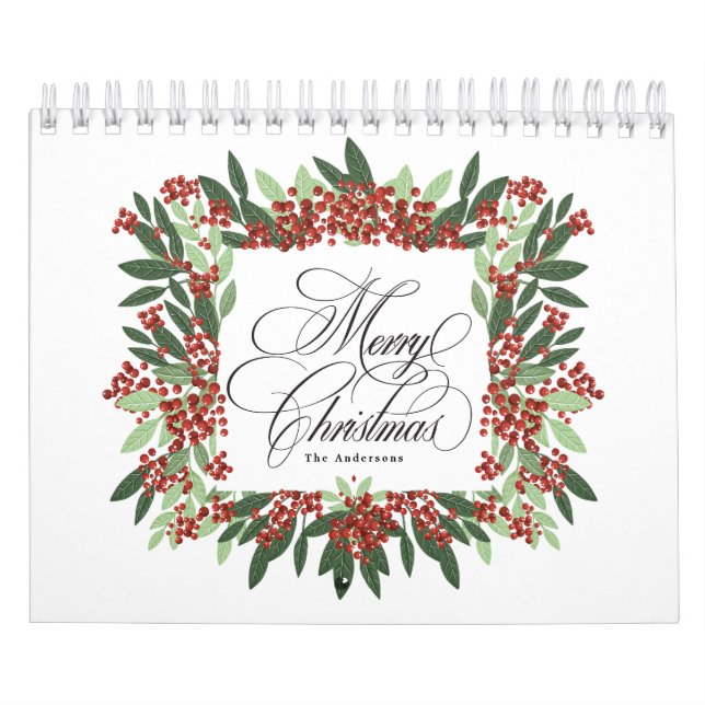 Calendario Elegante Personalizado de Navidades pintados a man (Tapa)