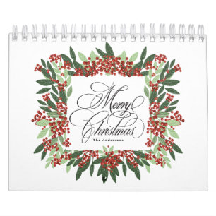 Calendario Elegante Personalizado de Navidades pintados a man