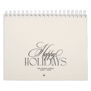 Calendario Elegante Personalizado Foto Navidades de caligrafí