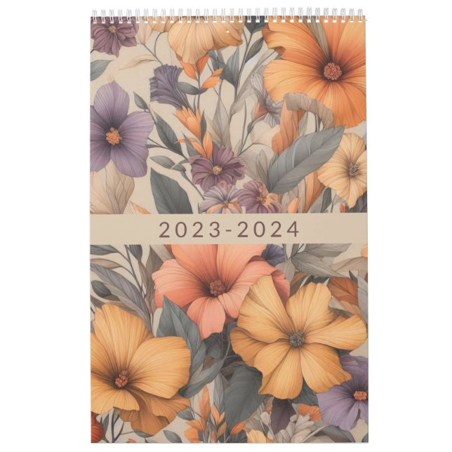 Calendario Elegante, rústico y florido (Tapa)