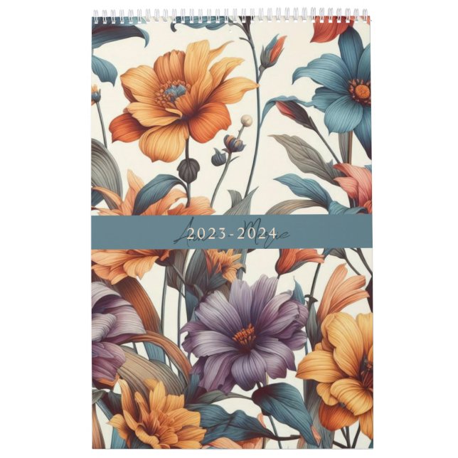 Calendario Elegante, rústico y florido (Tapa)