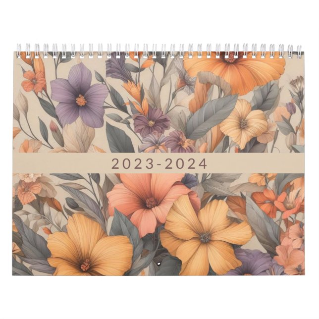 Calendario Elegante, rústico y florido (Tapa)