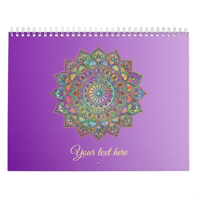 Calendario Elegante y colorido Mandala estilo India 1 (Tapa)