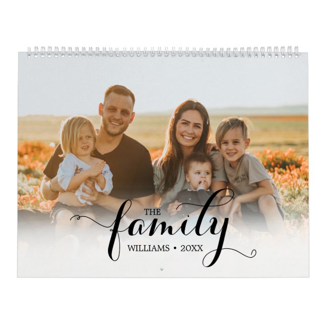 Calendario Elegantes Recuerdos de la familia de Personalizado (Tapa)
