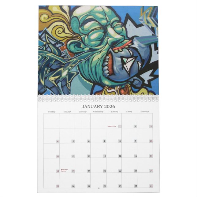 Calendario Elementos de la cultura de Hip Hop (Jan 2026)