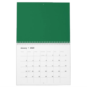 Calendario Elevar el diseño Web con un fondo verde