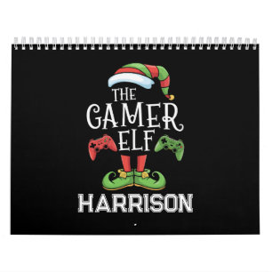 Calendario Elfo de videojuegos personalizado de Navidad para 
