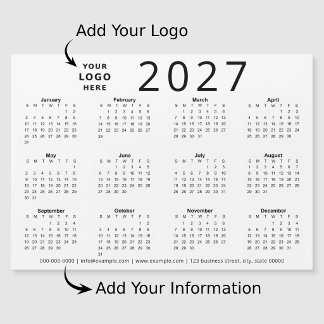 Calendario Empresarial con Logo Personalizado Blac