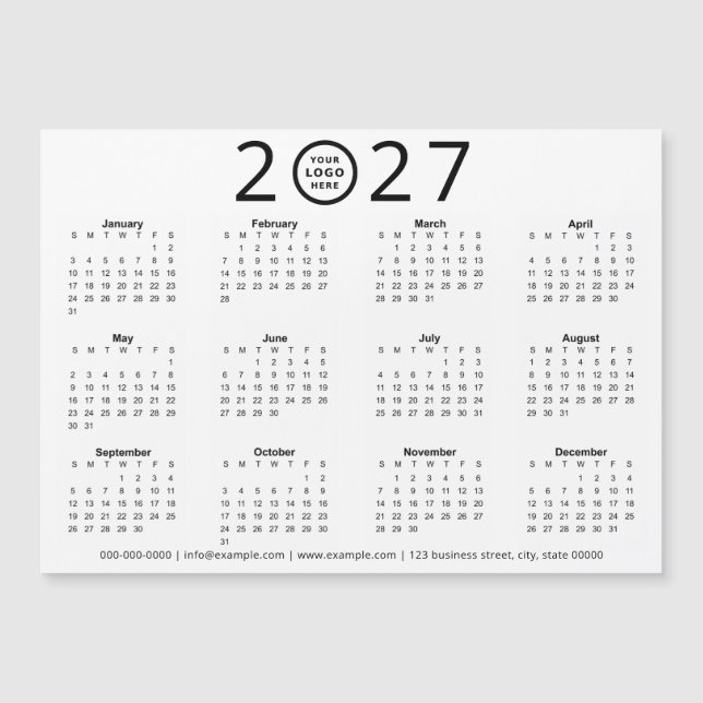 Calendario Empresarial con Logo Personalizado Blac (Anverso)