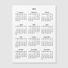 Calendario en blanco 2023