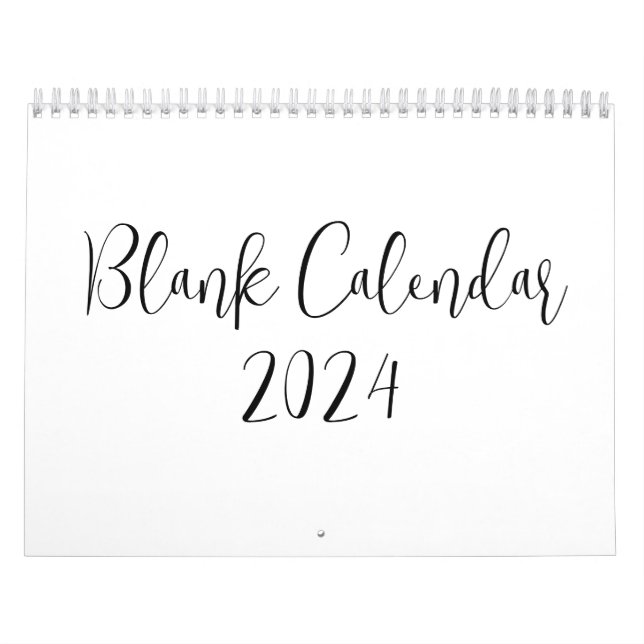 Calendario en blanco 2024 con texto (Tapa)