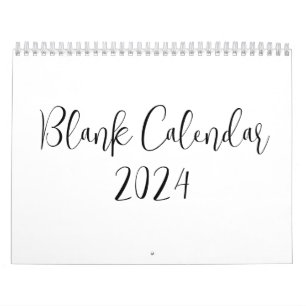 Calendario en blanco 2024 con texto