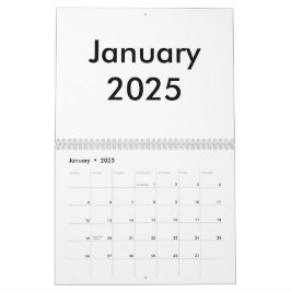 Calendario en blanco 2025 con meses