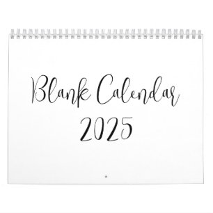 Calendario en blanco 2025 con texto