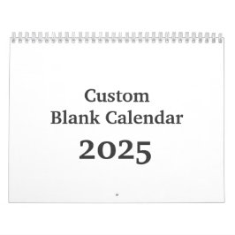 Calendario en blanco 2025 con vacaciones