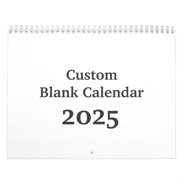Calendario en blanco 2025 con vacaciones (Tapa)