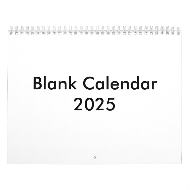 Calendario en blanco 2025 sin vacaciones (Tapa)