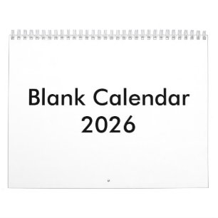 Calendario en blanco 2026 con meses