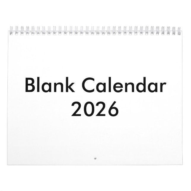 Calendario en blanco 2026 con meses (Tapa)
