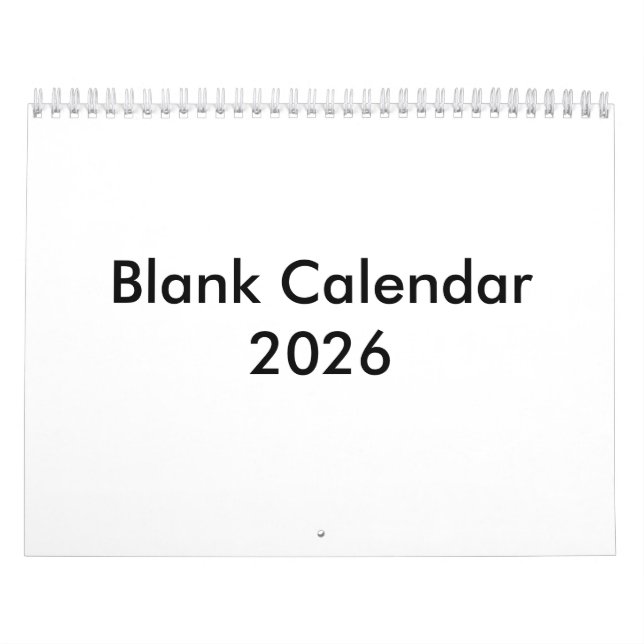 Calendario en blanco 2026 sin vacaciones (Tapa)