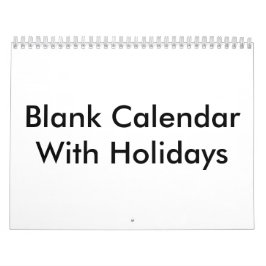 Calendario en blanco con vacaciones 2026
