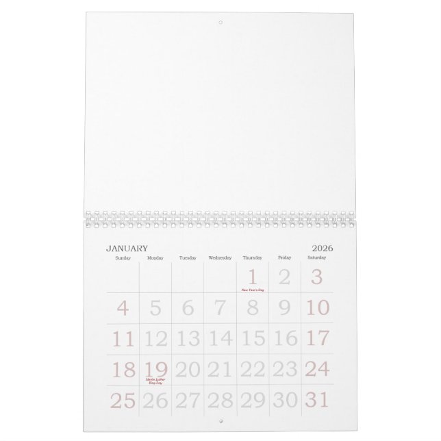 Calendario en blanco de 2015 con números grandes d (Jan 2026)