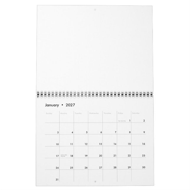 Calendario En Blanco De 2015 Con Vacaciones Y Alam (Jan 2027)