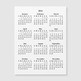 Calendario en blanco de 2024