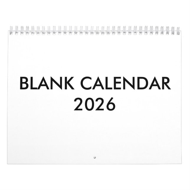 Calendario En Blanco Para 2026 (Tapa)