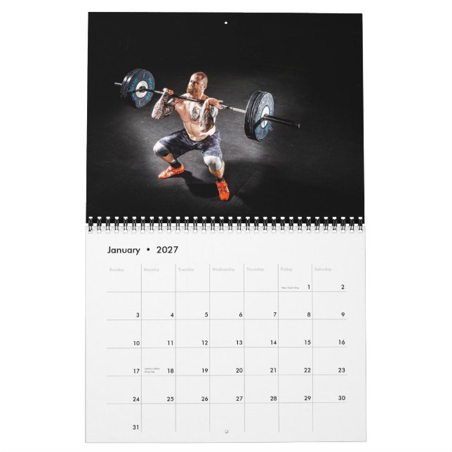 Calendario En el gimnasio Personal Trainer (Jan 2027)