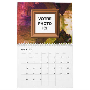 Calendario en francés de Canadá 2025 Insertar foto