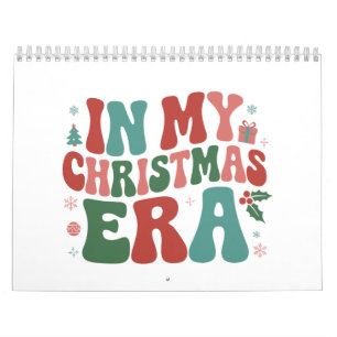 Calendario En Mi Era de Navidad Divertida y Navideña Groovy 