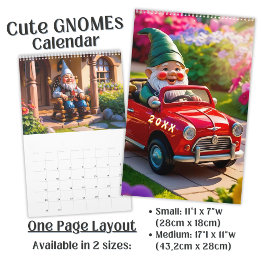 Calendario Encantador arte de Gnomo de Jardín Adorable