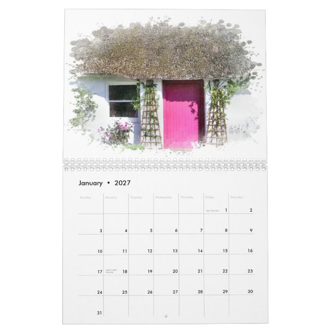 Calendario encantador de Irlanda (Jan 2027)