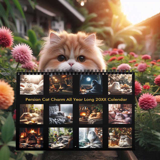Calendario Encanto de gato persa durante todo el año 20XX (Subido por el creador)