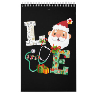 Calendario Enfermera Stethoscope Ornamentos navideños Regalo